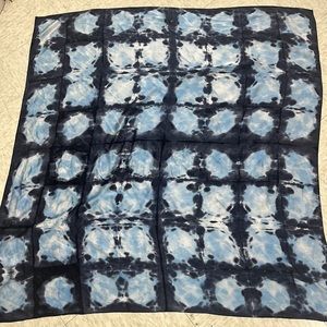 Carol Sullivan hand dyed silk scarf with tie dye motif